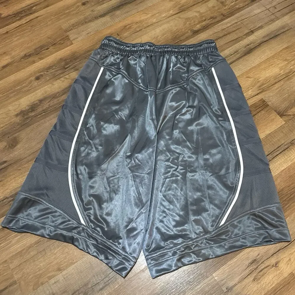 2010 Jordan Dri-Fit Grey White Silky Dazzle Shiny Basketball 395417-065 Shorts